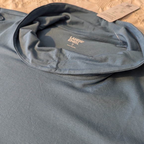 Lands' End Women's 3/4 Sleeve Light Weight Jersey Cowl Neck Top - Picture 4 of 5